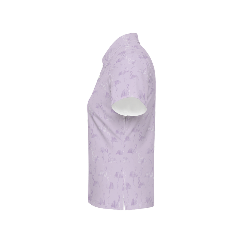 Acrylic Flamingo - Women's Luxury Sport fit Short-Sleeve Polo Shirt