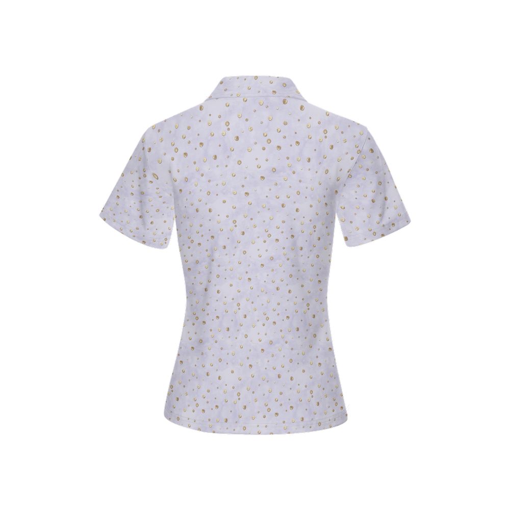 Savvy Gold Drip - Women's Luxury Sport fit Short-Sleeve Polo Shirt