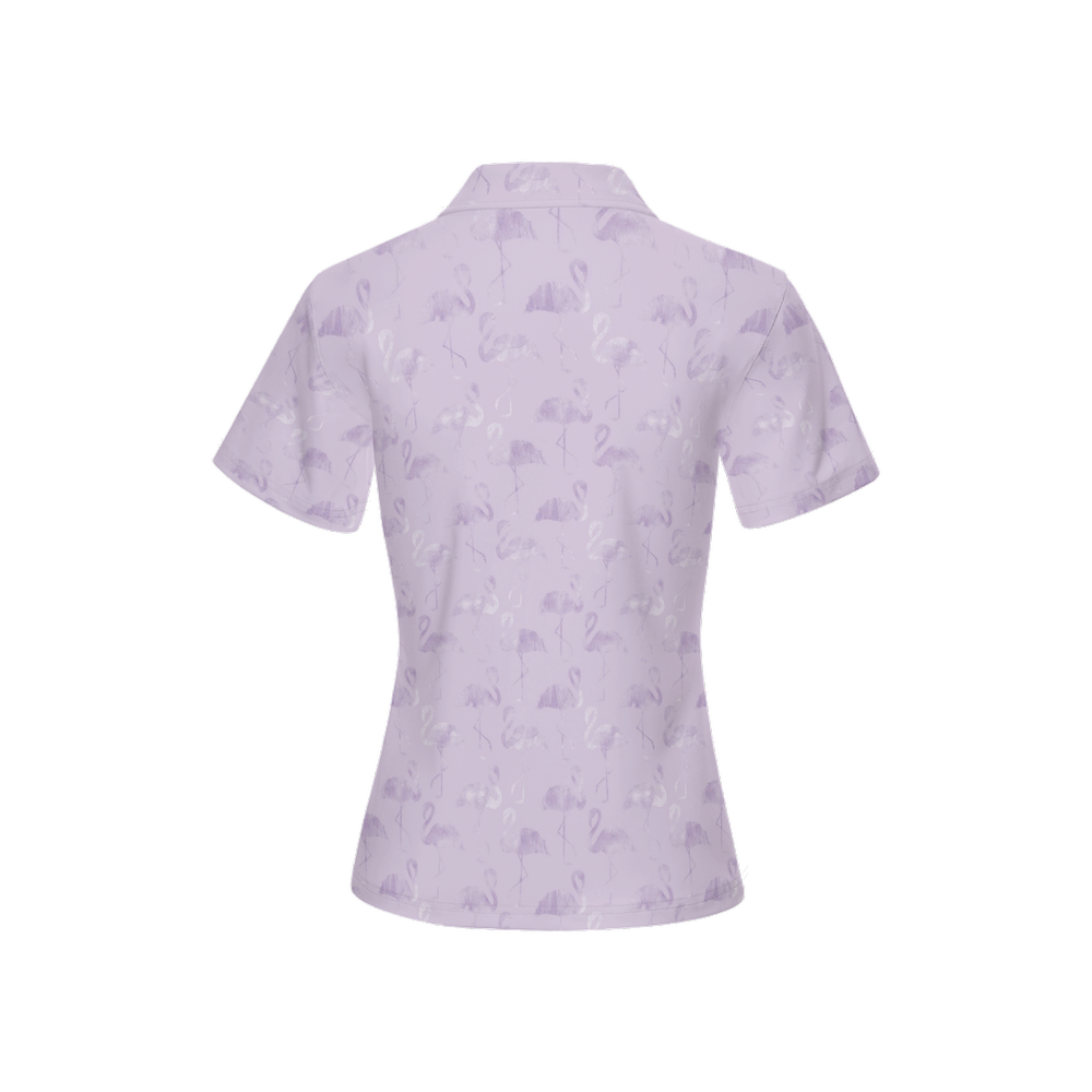 Acrylic Flamingo - Women's Luxury Sport fit Short-Sleeve Polo Shirt